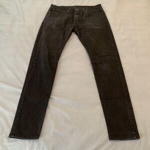 Levis 512 Jeans Mens 33x32 Black Slim Tapered Fit Stretch Denim Dark Wash Pants